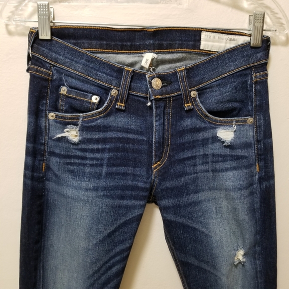 Rag & Bone Jeans Capri Distressed Dark Shredded 25 - Picture 2 of 13